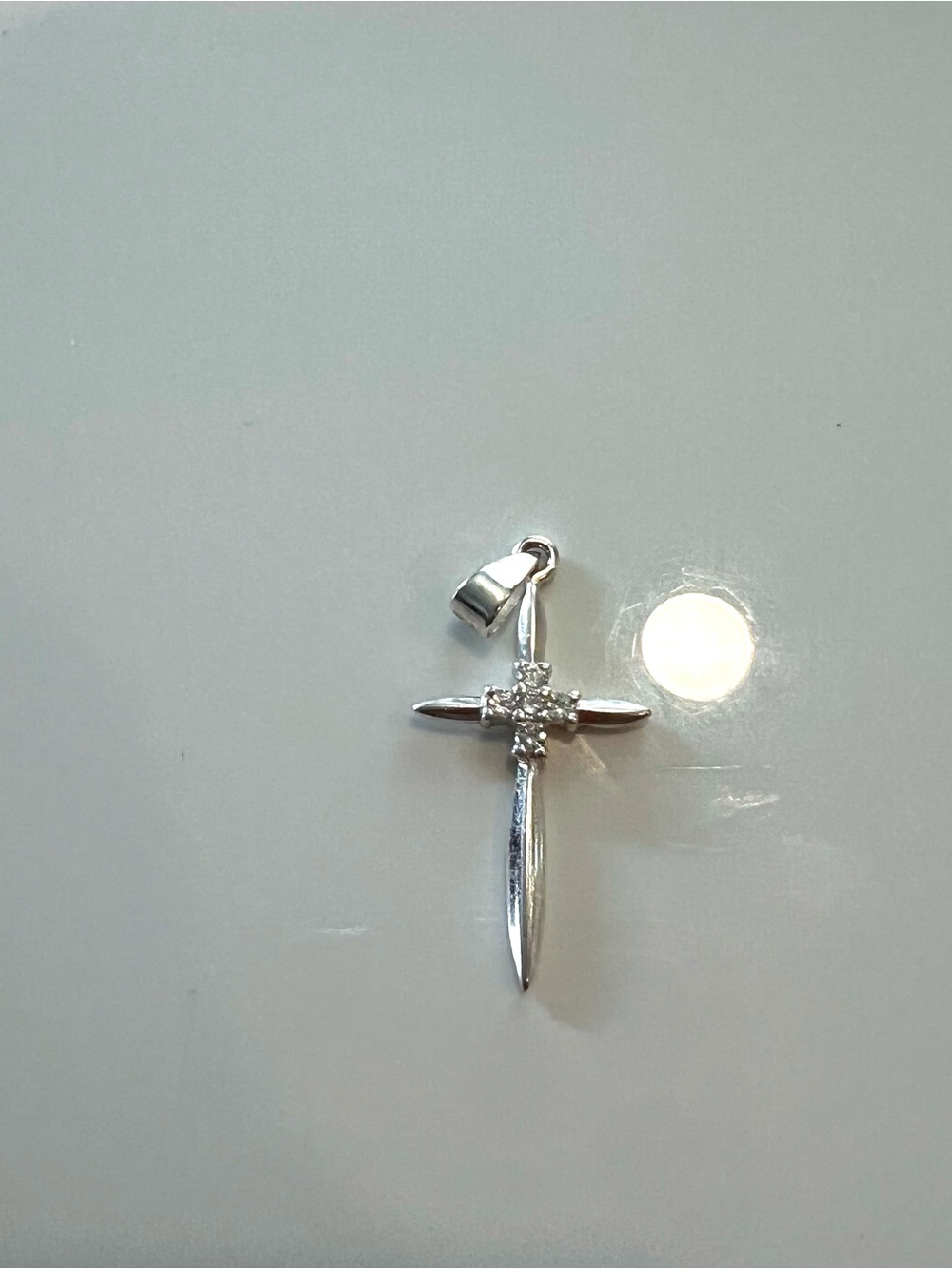 Silver 925 Cross Pendant with Clear Stones - Elegant Women's Jewelry - Picture 7 of 8